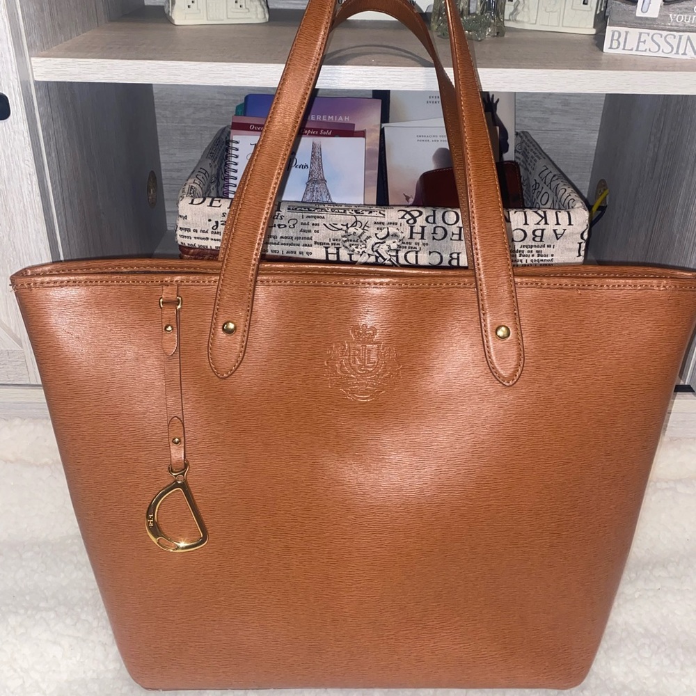Y2K MINT Condition! Lauren Ralph Lauren Leather Tote Bag